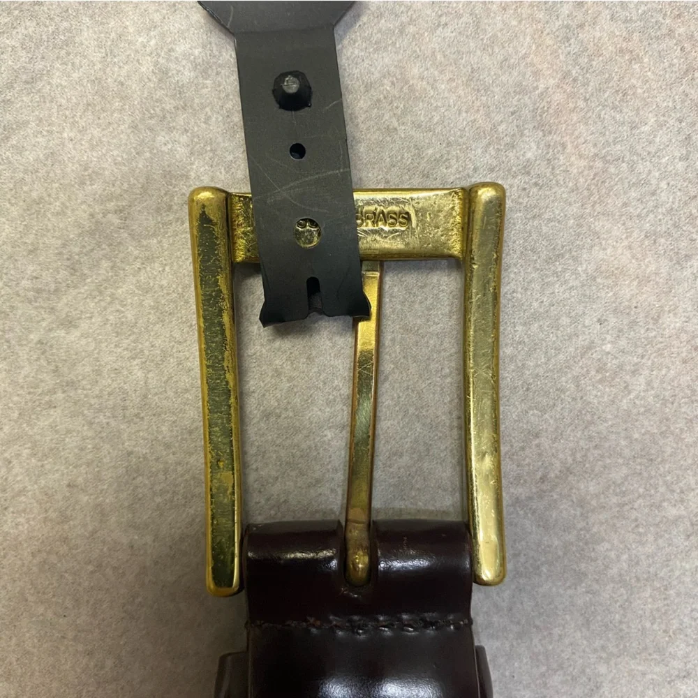Allen Edmonds Men’s Belt Size 40 Leather Handcrafted USA Brown Brass Buckle